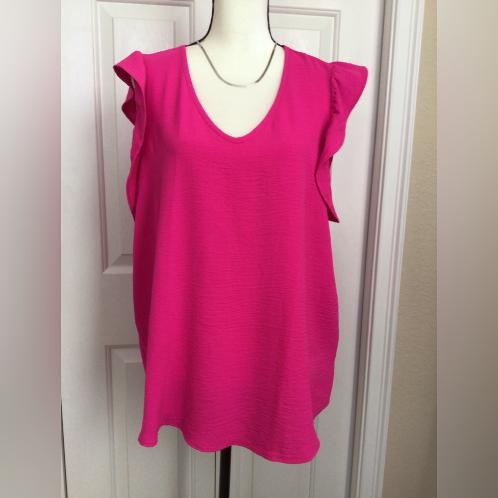 Cotton Bleu crinkle fabric blouse